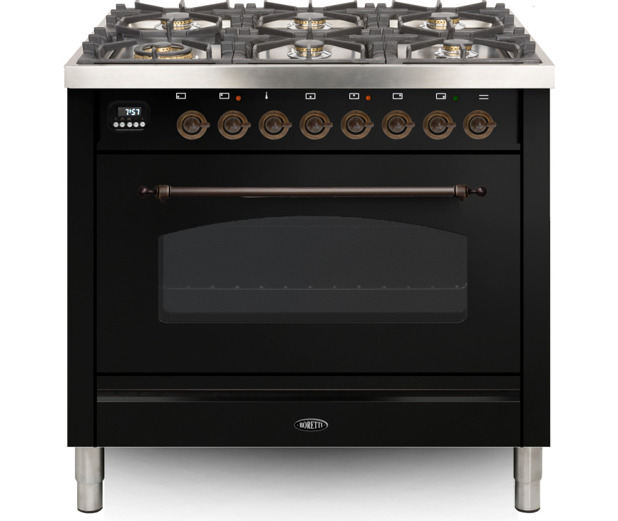 BORETTI fornuis zwart VPNO96ZW