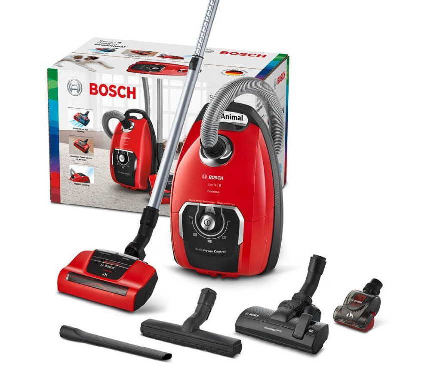 BOSCH stofzuiger rood ProAnmial BGB8PET1