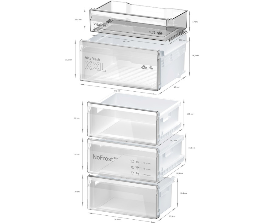 Bosch KGN392LAF vrijstaande koelkast - rvs-look