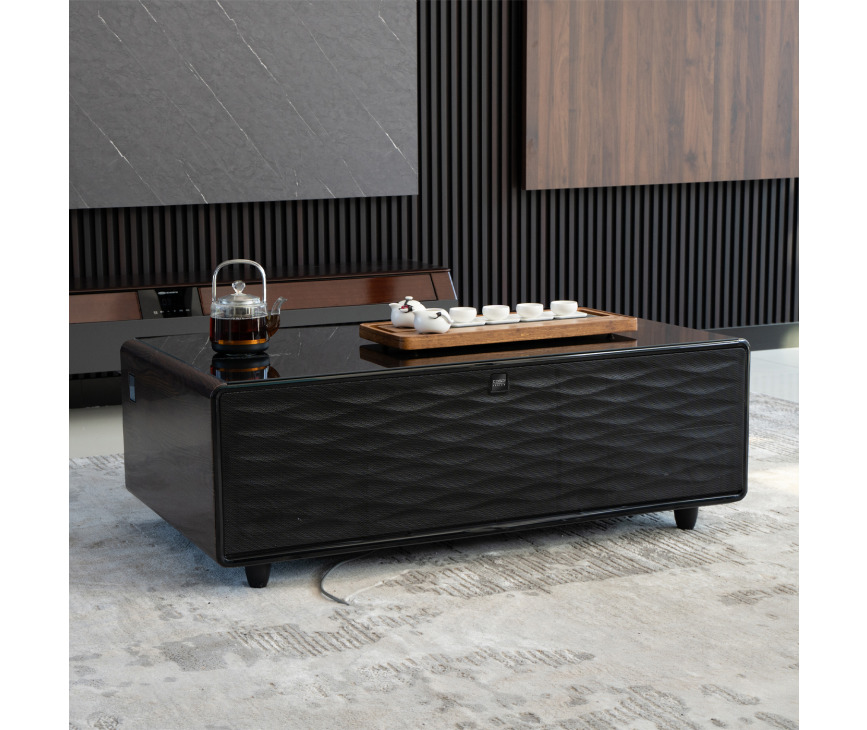 CASO Sound & Cool Hout salon tafel met koellades, speakers en draadloos opladen telefoon