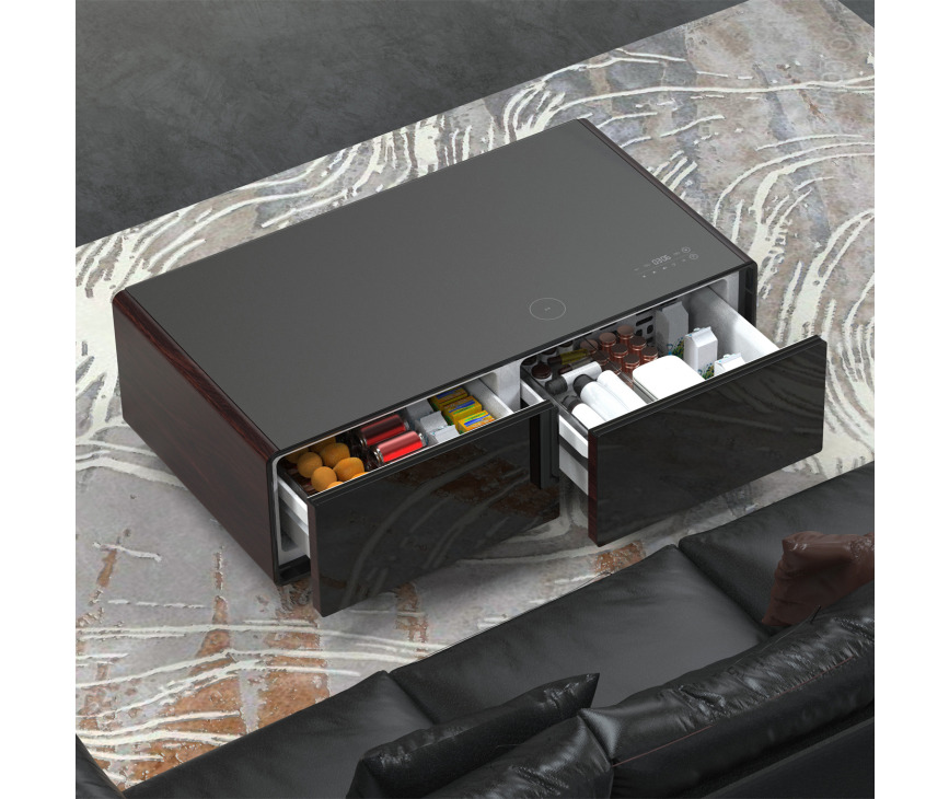 CASO Sound & Cool Hout salon tafel met koellades, speakers en draadloos opladen telefoon