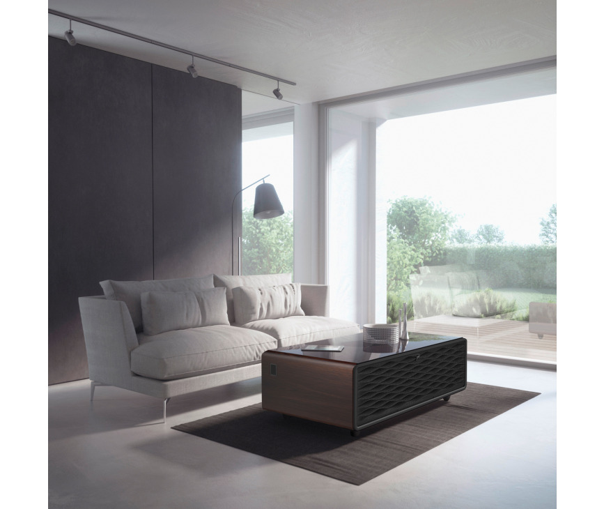 CASO Sound & Cool Hout salon tafel met koellades, speakers en draadloos opladen telefoon