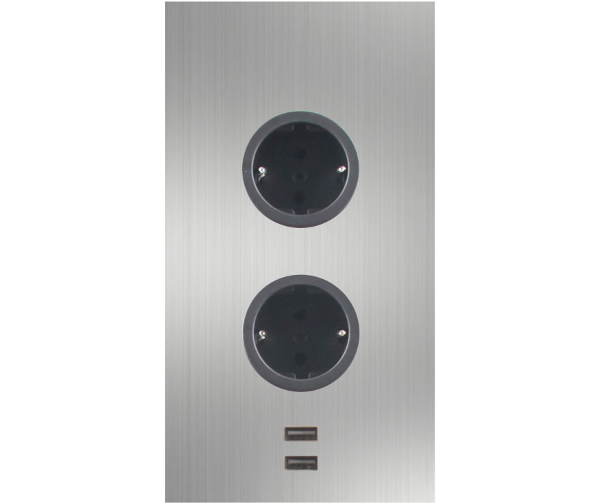 CARESSI energiezuil rvs 2ST22 + USB