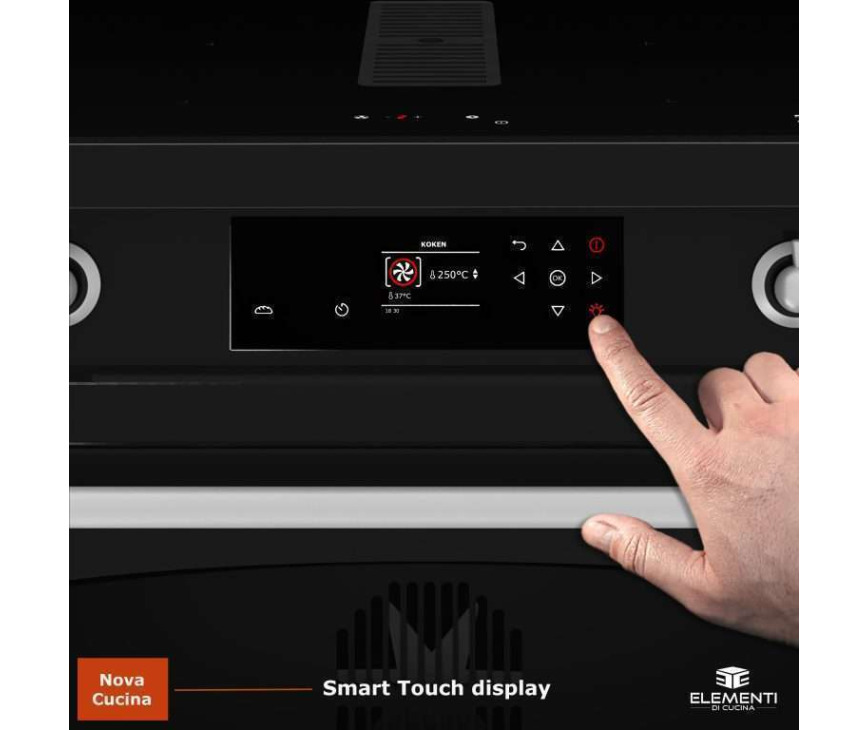 Elementi di Cucina IC9034-ZW-S inductie fornuis met afzuiging - zwart - klassiek