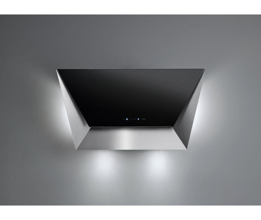 Falmec PRISM85W wand is onder een ander typenummer ook leverbaar in zwart glas