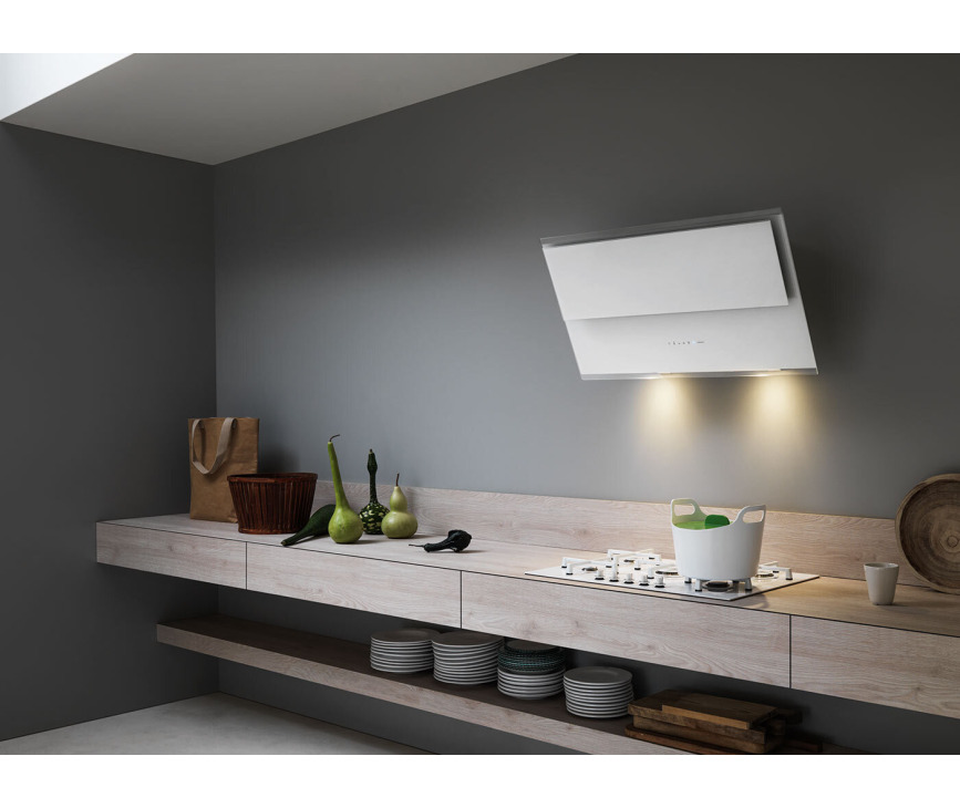 Falmec VERSO85W wand wit glas afzuigkap - wit glas - 85 cm breed
