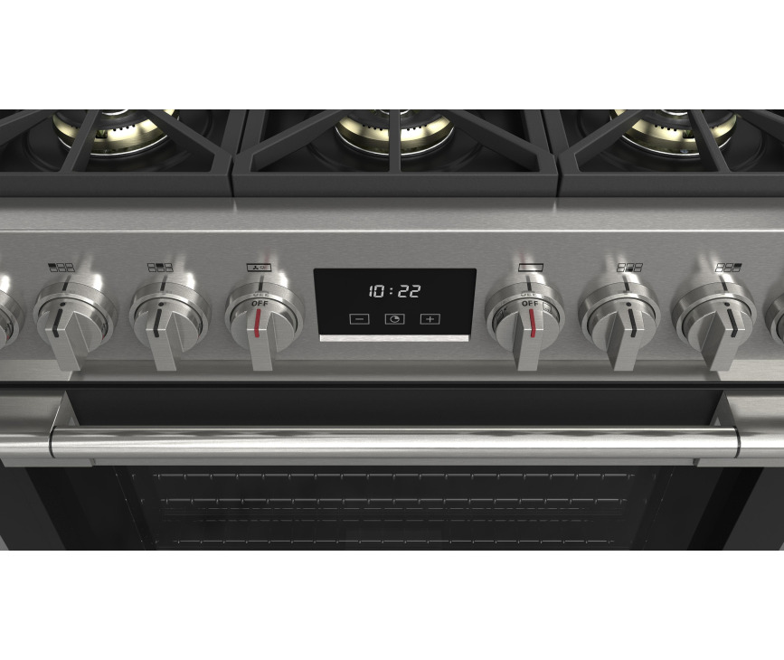Fulgor Milano FSRC 3606 P MG ED 2F MBK gas fornuis - 91 cm. breed - zwart