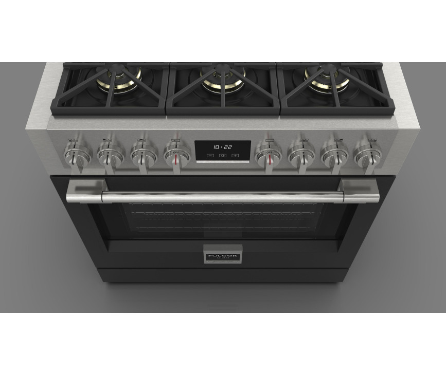 Fulgor Milano FSRC 3606 P MG ED 2F MBK gas fornuis - 91 cm. breed - zwart