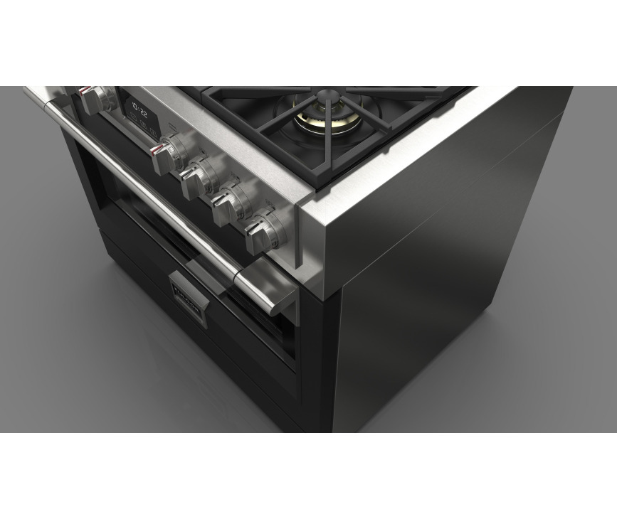 Fulgor Milano FSRC 3606 P MG ED 2F MBK gas fornuis - 91 cm. breed - zwart
