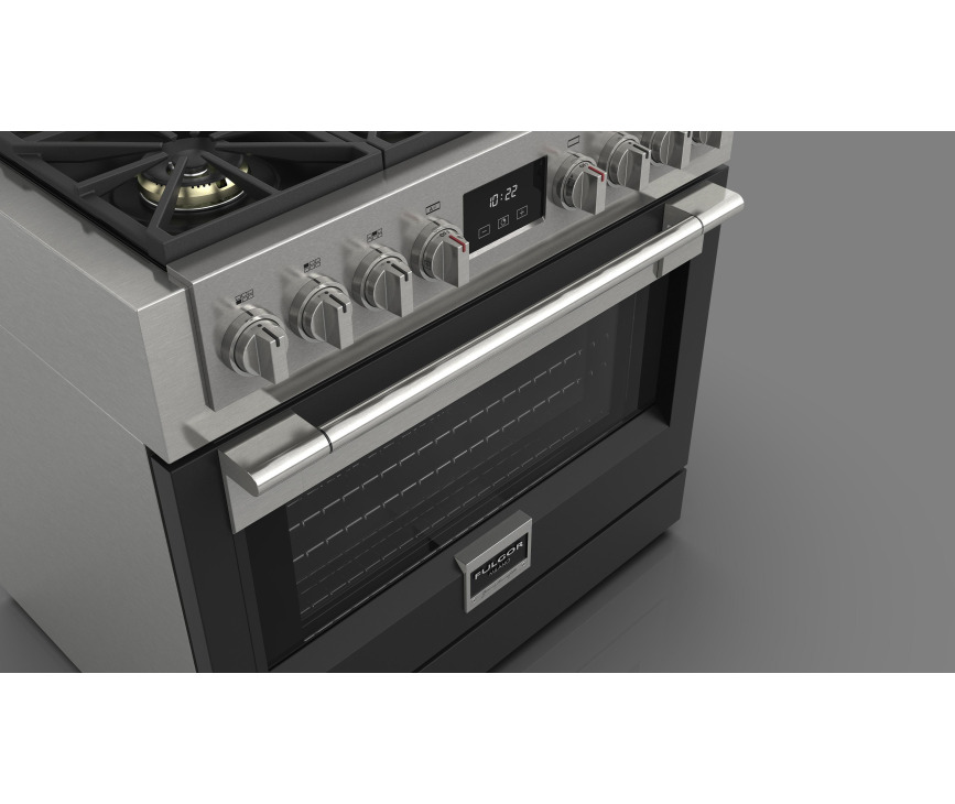 Fulgor Milano FSRC 3606 P MG ED 2F MBK gas fornuis - 91 cm. breed - zwart