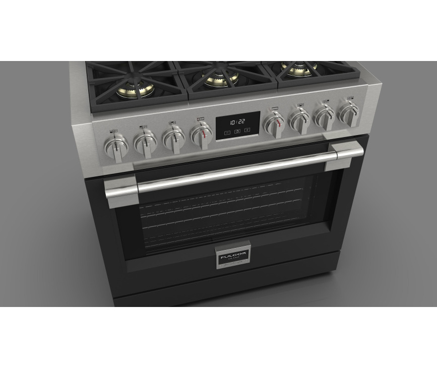 Fulgor Milano FSRC 3606 P MG ED 2F MBK gas fornuis - 91 cm. breed - zwart