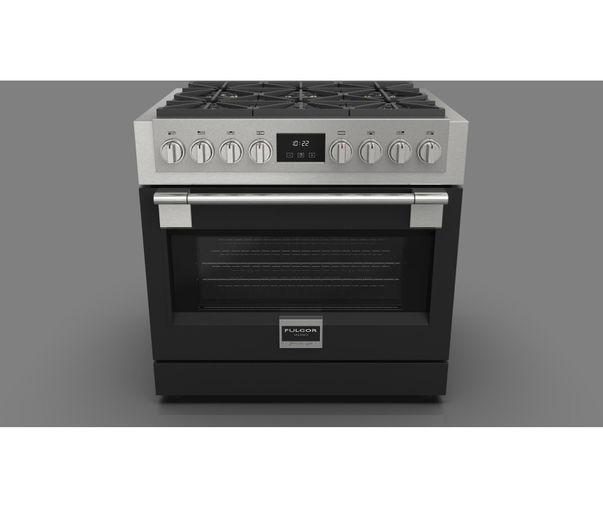 Fulgor Milano FSRC 3606 P MG ED 2F MBK gas fornuis - 91 cm. breed - zwart