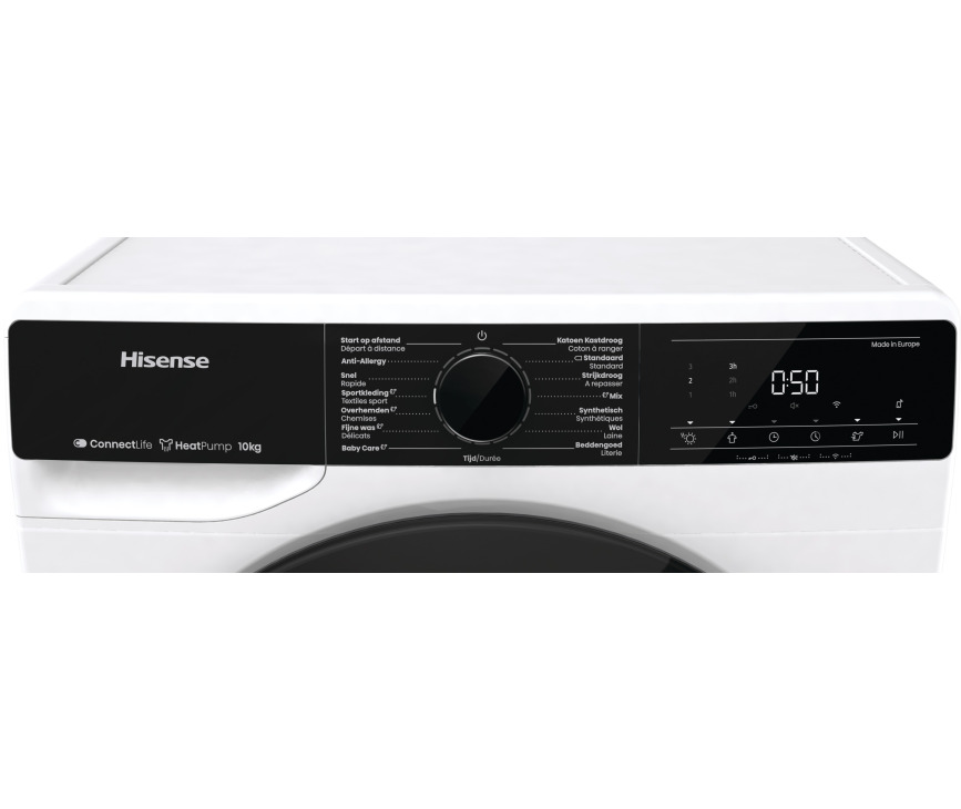 Hisense DH5V13UW warmtepomp droger met 10 kg. trommel en A++