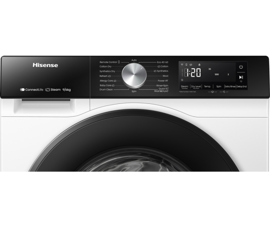 Hisense WD3S9043BW3 was/droogcombinatie - wit