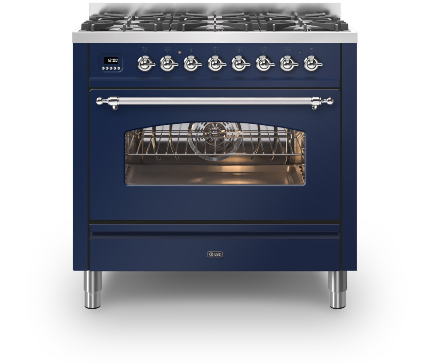 Ilve P096NE3/MB fornuis - blauw - 90 cm. breed