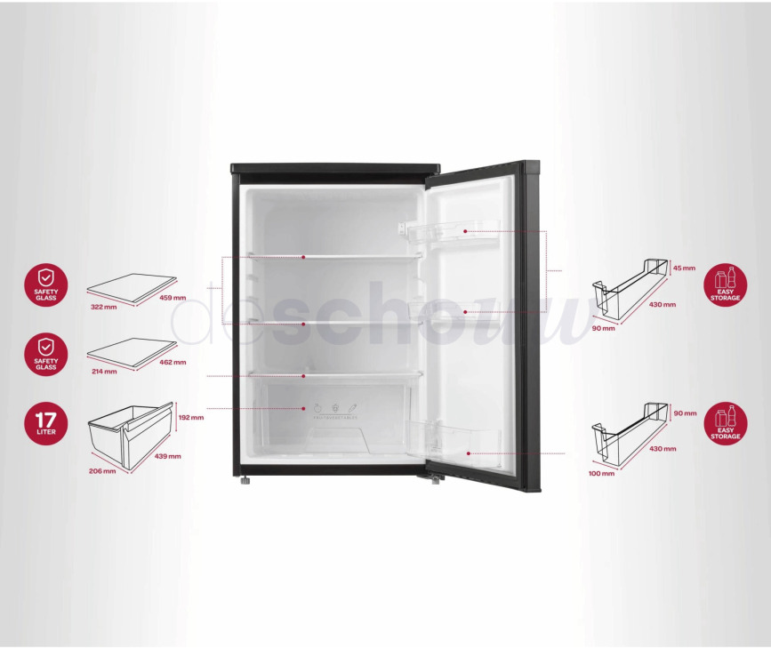 INVENTUM koelkast tafelmodel zwart KK550B