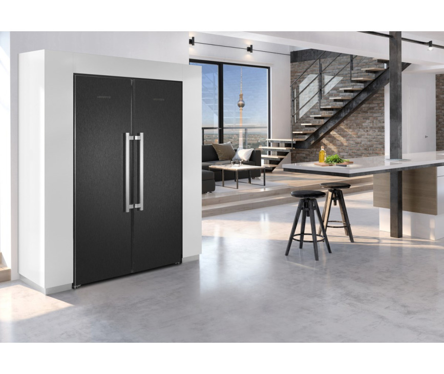 Liebherr SBSbs8683-21 side-by-side koelkast - blacksteel