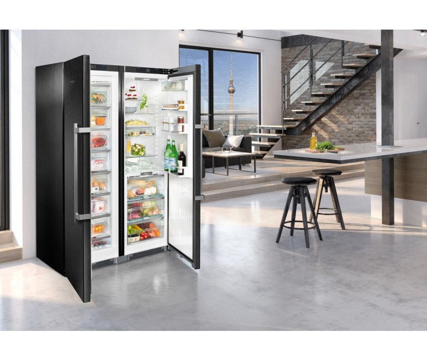 Liebherr SBSbs8683-21 side-by-side koelkast - blacksteel