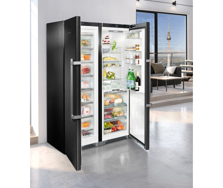 Liebherr SBSbs8683-21 side-by-side koelkast - blacksteel