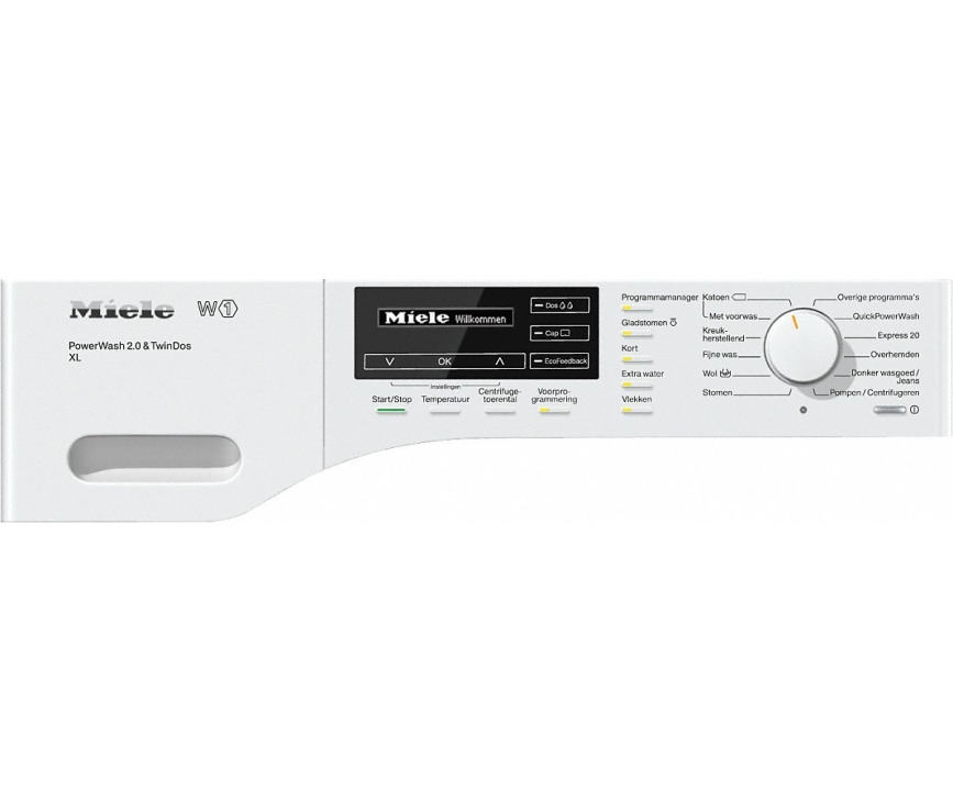Bedieningspaneel van de Miele WKH 272 WPS wasmachine