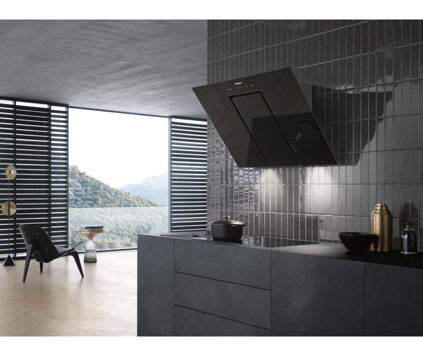 Miele DA6498W Pure Black schuine wand afzuigkap - zwart - 90 cm