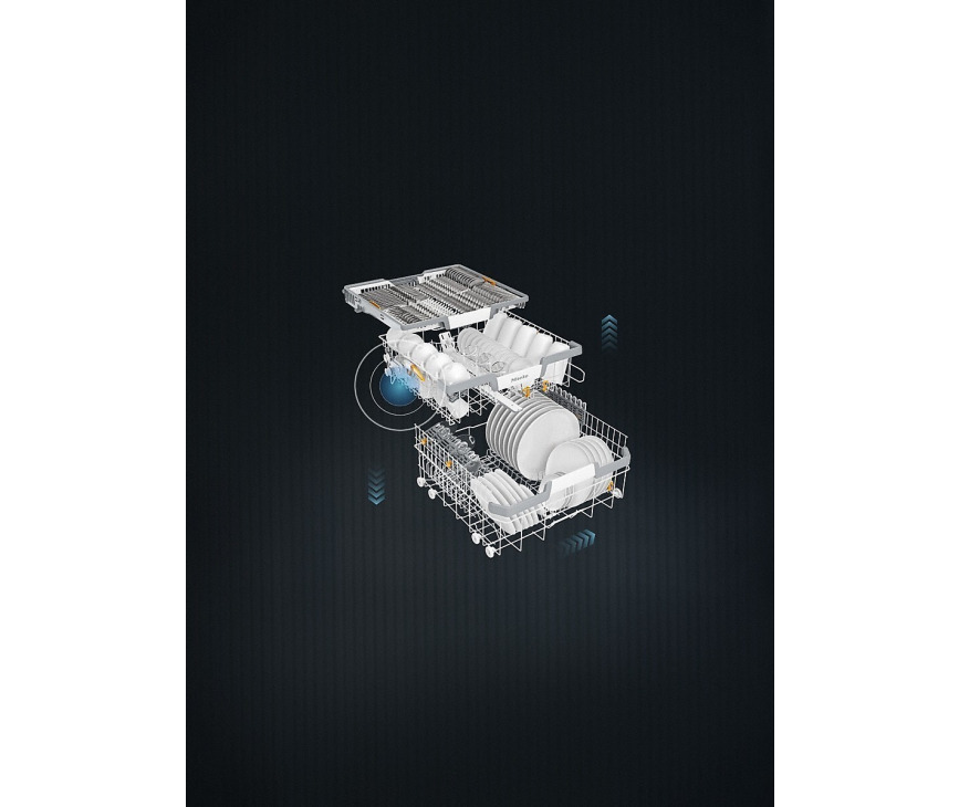 Met 3D MultiFlexbesteklade en 44 dB(A) voor maximaal comfort.