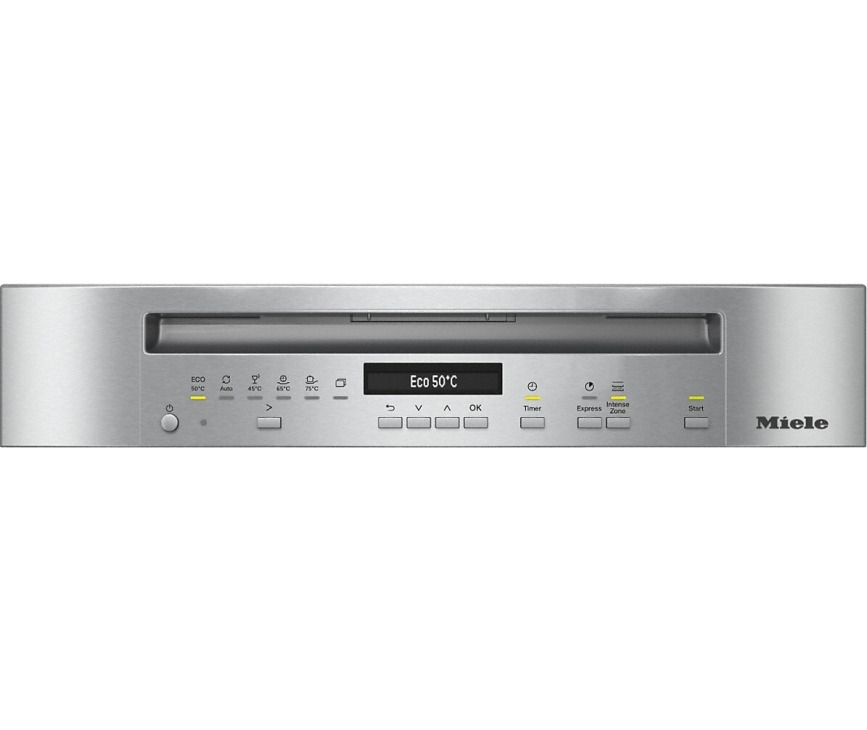 De Miele G7222 SCU heeft een volledig rvs front met bediening aan de voorzijde