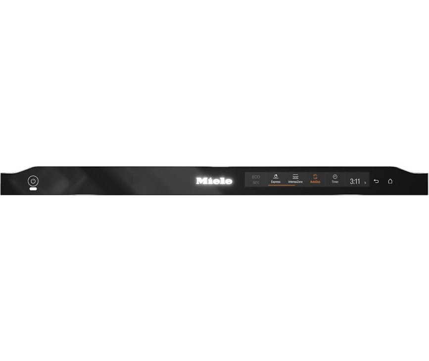 Het bedieningspaneel van de Miele G7970 SCVi inbouw vaatwasser bevindt zich op de bovenste rand.