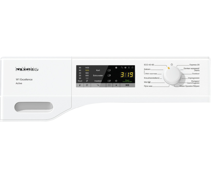 Bedieningspaneel van de MIELE wasmachine WEA035WPS