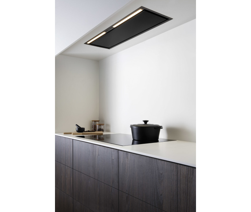 Novy 26082  inbouw afzuigkap - Vision - zwart glas - 90 cm. breed