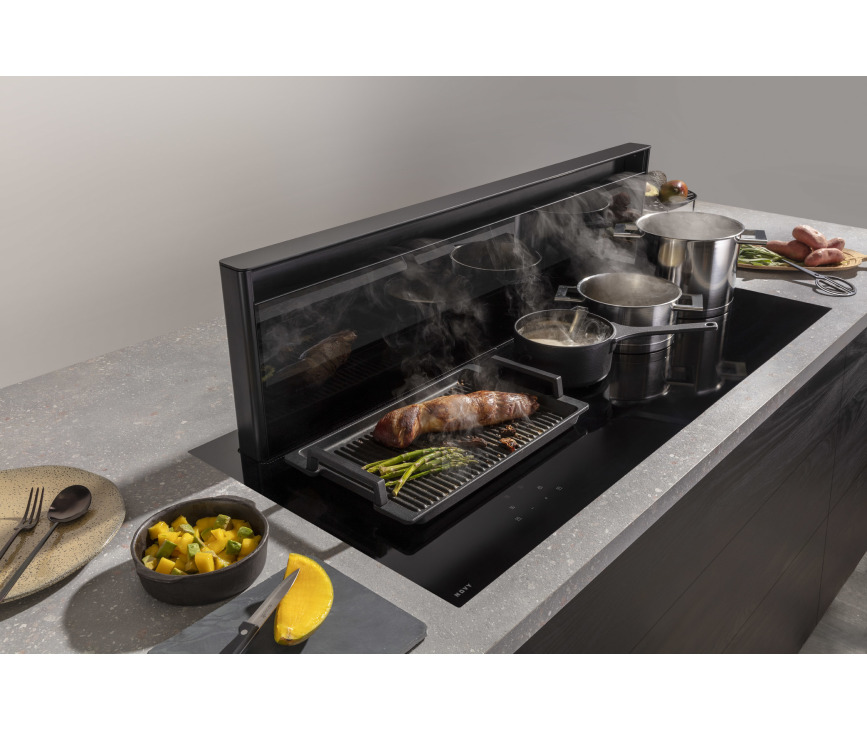 Novy 42120 inbouw inductie kookplaat met afzuiging - 118 cm. breed - Panorama