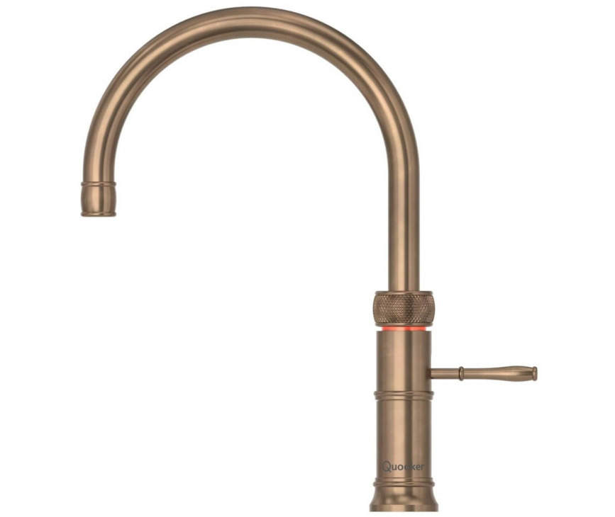 Quooker COMBI+ Classic Fusion Round MESSING PATINA - kokend water kraan