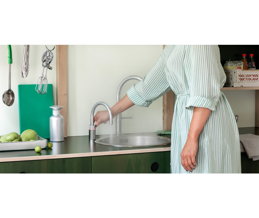 Quooker COMBI+ Nordic Round Twintaps RVS - kokend water kraan