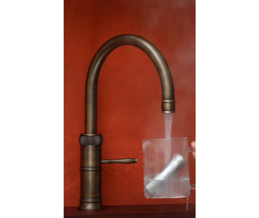 Quooker PRO3 Classic Fusion Round Messing Patina - kokend water kraan