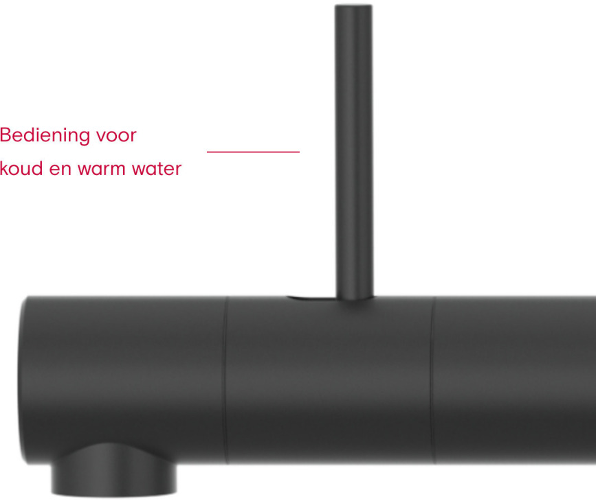 Quooker PRO3 Front ZWART- kokend water kraan