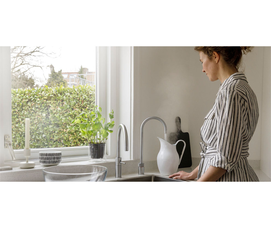 Quooker PRO3 Nordic Round Twintaps RVS - kokend water kraan