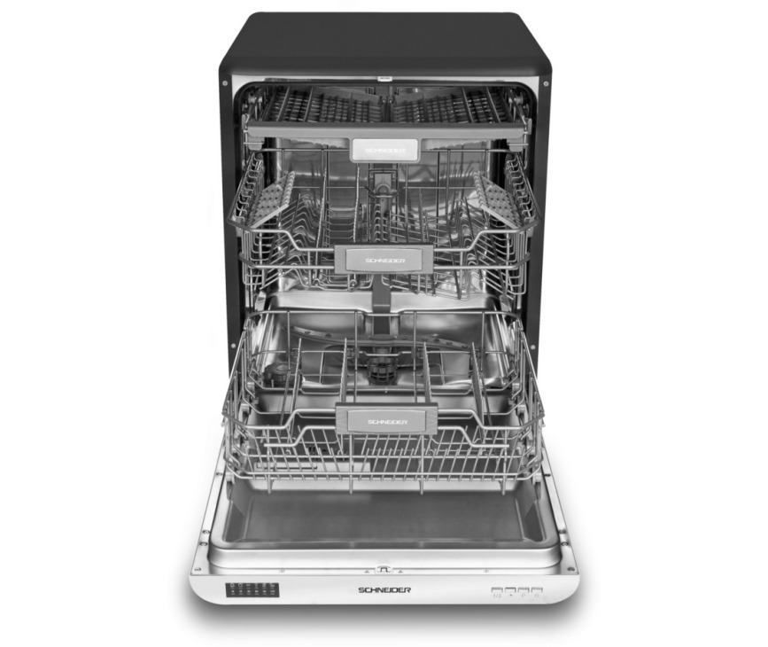 Schneider SDW1444VB retro jaren 50 vaatwasser - mat zwart