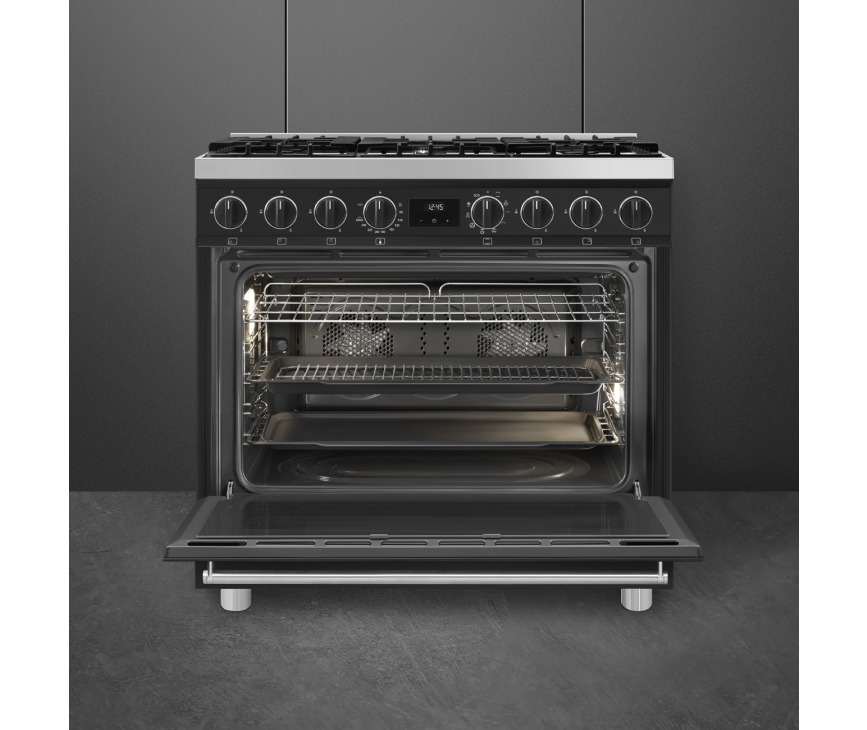 Smeg B91GMMBNLK2 gas fornuis - mat zwart