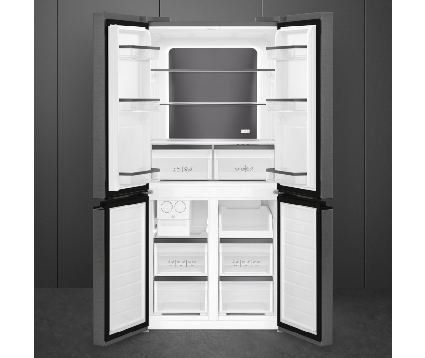 Smeg FQI48KD side-by-side koelkast - blacksteel-look
