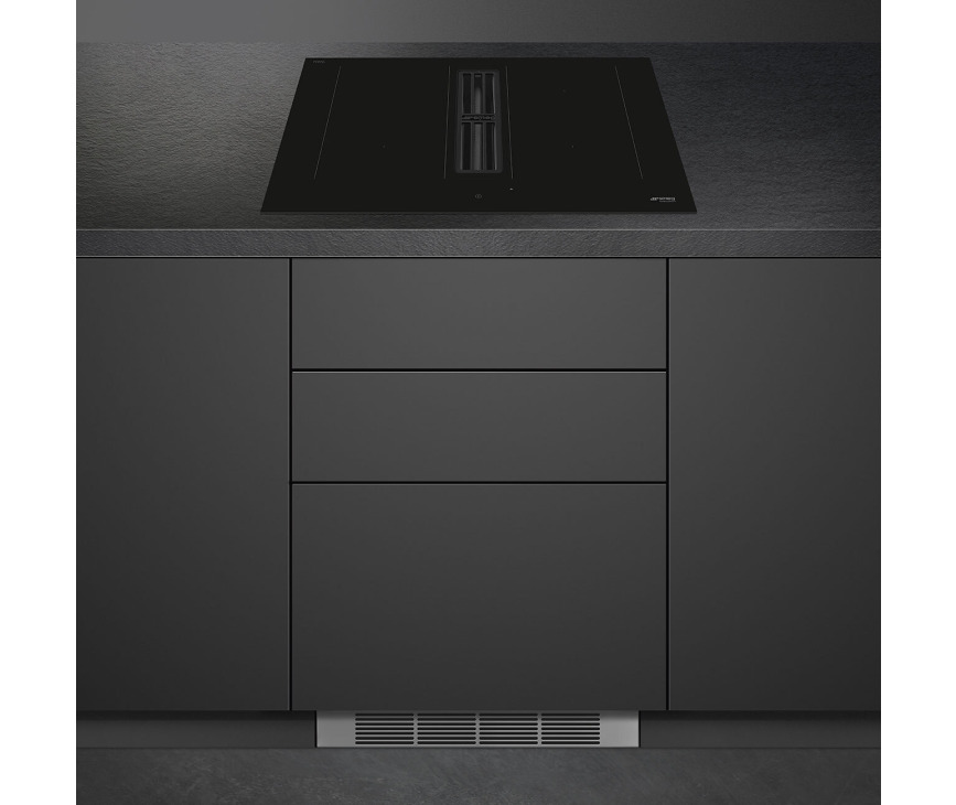 Smeg HOBD472D inductie kookplaat met afzuiging - 70 cm.