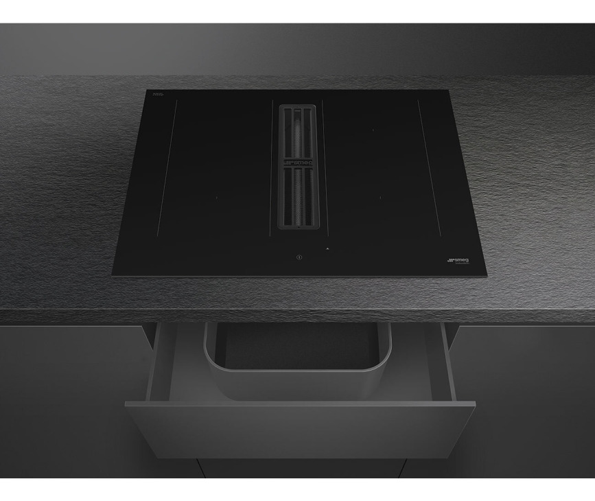 Smeg HOBD472D inductie kookplaat met afzuiging - 70 cm.