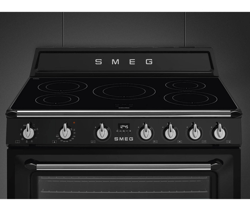 Smeg TR90IBL2 inductie fornuis - zwart