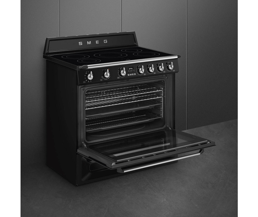 Smeg TR90IBL2 inductie fornuis - zwart