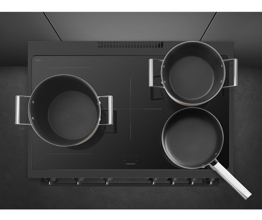 Smeg B95IMAN9 inductie fornuis - volledig antraciet