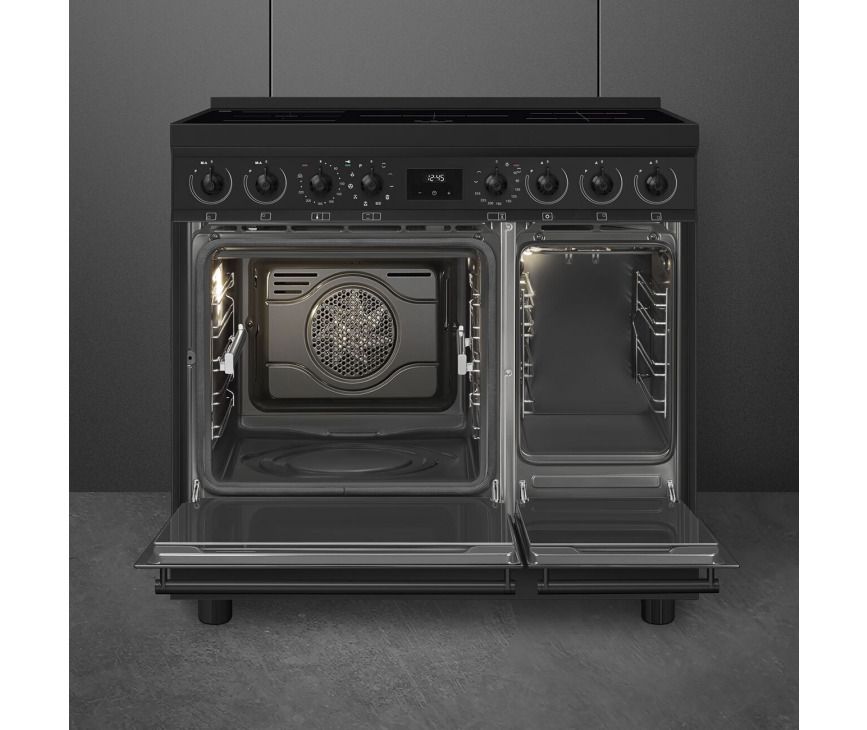 Smeg C92IPN2 inductie fornuis - mat zwart - dubbele oven