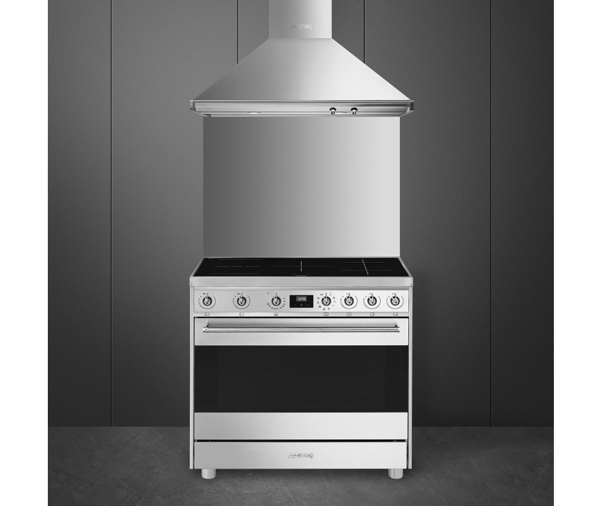 De C9CIMX9-1 is desgewenste ook te combineren met bijpassende Smeg achterwand en afzuigkap