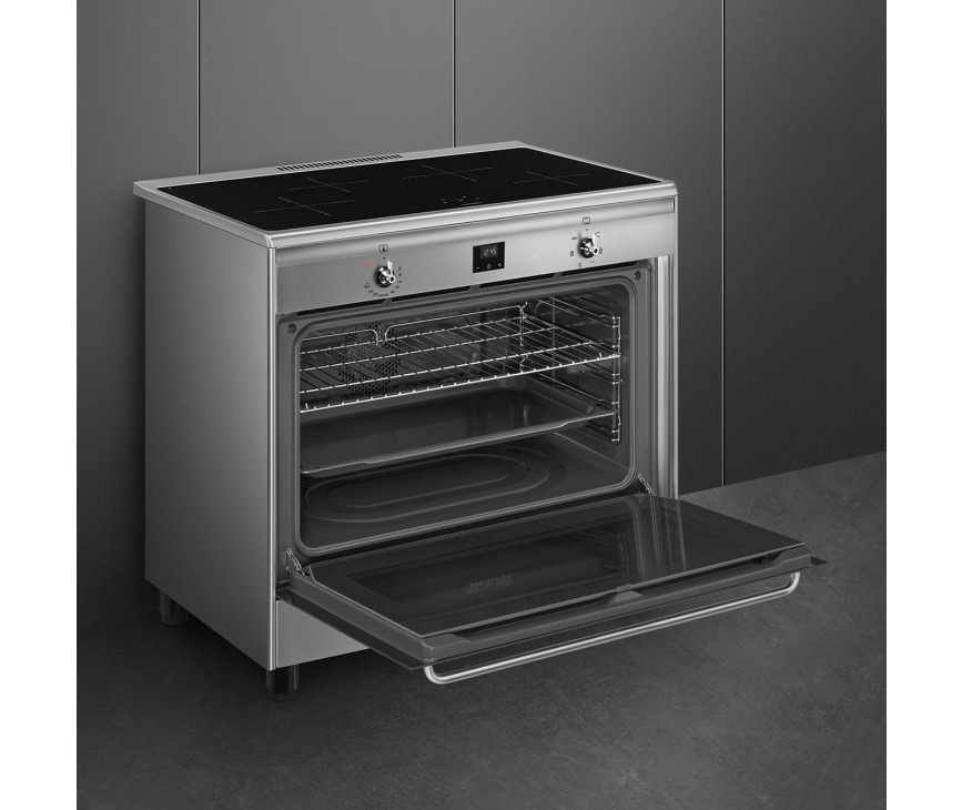 Smeg CG90IXT9 fornuis inductie - roestvrijstaal