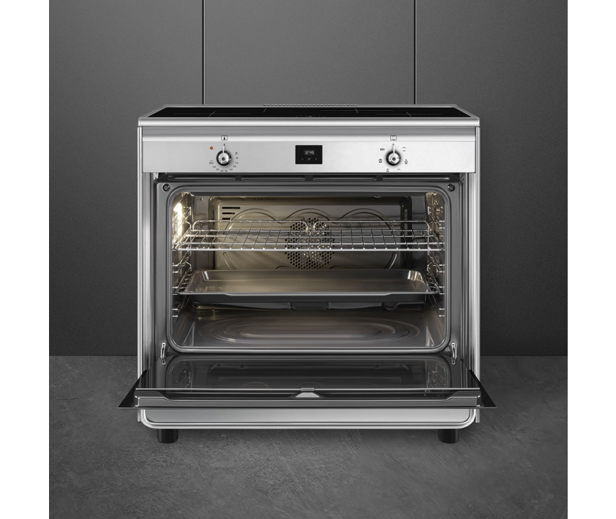 Smeg CG90IXT9 fornuis inductie - roestvrijstaal