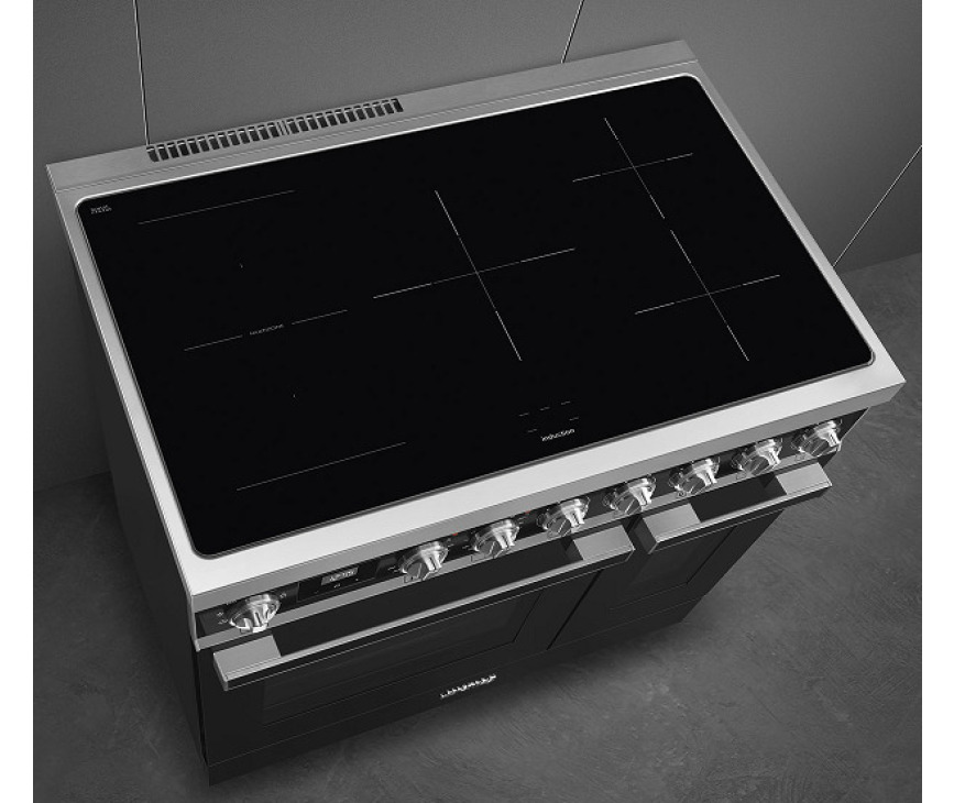 Smeg CPF92IMA inductie fornuis - antraciet - dubbele oven - Portofino