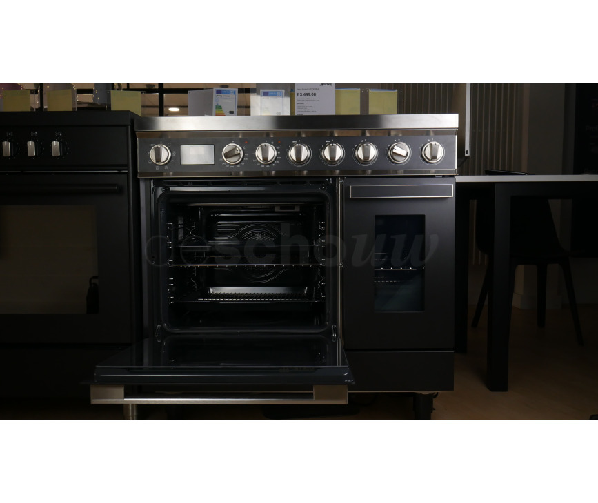 Smeg CPF92IMA inductie fornuis - antraciet - dubbele oven - Portofino